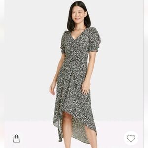 Women's Crepe Short-Sleeve Midi Dress A New Day